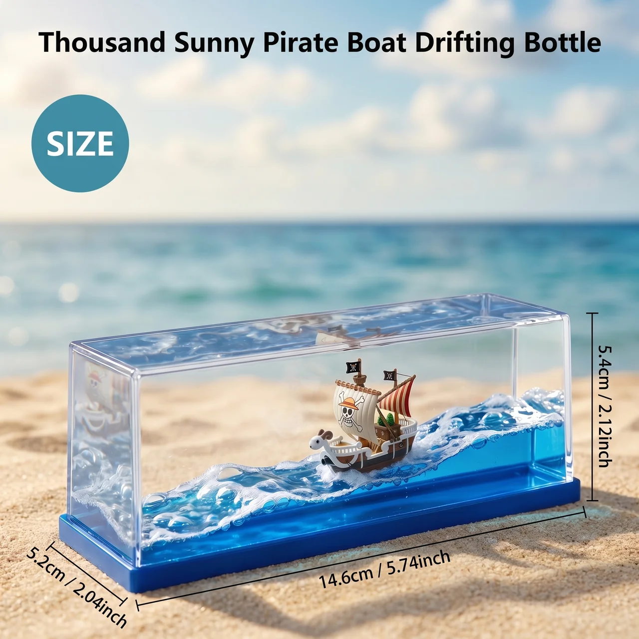 Unsinkable Going Merry Pirate Ship in a Bottle