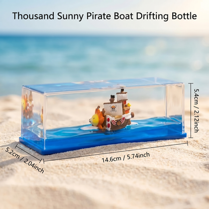 Unsinkable Thousand Sunny Pirate Ship in a Bottle