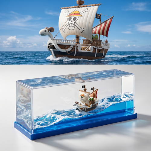 Unsinkable Going Merry Pirate Ship in a Bottle